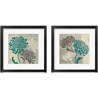 Framed 'Chrysanthemums 2 Piece Framed Art Print Set' border=