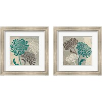 Framed 'Chrysanthemums 2 Piece Framed Art Print Set' border=