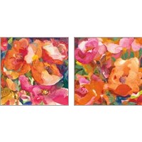 Framed 'Wild Beach Roses 2 Piece Art Print Set' border=