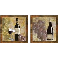 Framed 'Wine & Grapes 2 Piece Art Print Set' border=