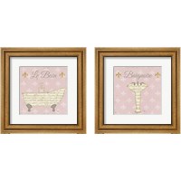Framed Vintage Bath Pink 2 Piece Framed Art Print Set