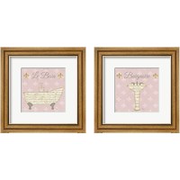 Framed Vintage Bath Pink 2 Piece Framed Art Print Set
