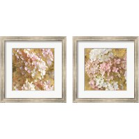 Framed 'Gilded Hydrangea 2 Piece Framed Art Print Set' border=