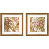 Framed 'Gilded Hydrangea 2 Piece Framed Art Print Set' border=