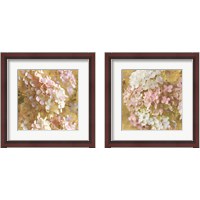 Framed 'Gilded Hydrangea 2 Piece Framed Art Print Set' border=