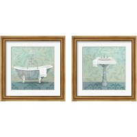 Framed Damask Bathroom 2 Piece Framed Art Print Set