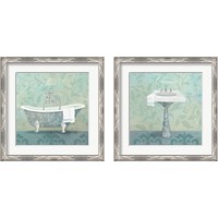 Framed Damask Bathroom 2 Piece Framed Art Print Set