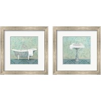 Framed Damask Bathroom 2 Piece Framed Art Print Set