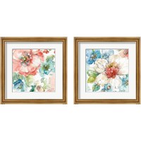 Framed 'Summer Bloom 2 Piece Framed Art Print Set' border=