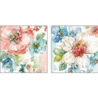 Framed 'Summer Bloom 2 Piece Art Print Set' border=