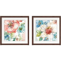 Framed 'Summer Bloom 2 Piece Framed Art Print Set' border=
