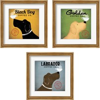 Framed 'Dog Coffee Co. 3 Piece Framed Art Print Set' border=