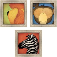 Framed 'Animal WOW 3 Piece Framed Art Print Set' border=