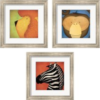 Framed 'Animal WOW 3 Piece Framed Art Print Set' border=