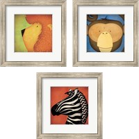 Framed Animal WOW 3 Piece Framed Art Print Set
