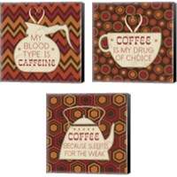 Framed Caffeine 3 Piece Canvas Print Set