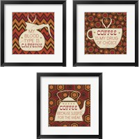 Framed 'Caffeine 3 Piece Framed Art Print Set' border=