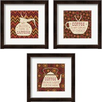 Framed 'Caffeine 3 Piece Framed Art Print Set' border=