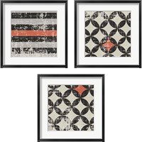 Framed Geometric Patchwork Puree Pumpkin Square 3 Piece Framed Art Print Set