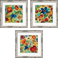 Framed 'Summer Floral 3 Piece Framed Art Print Set' border=