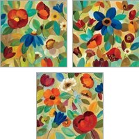 Framed Summer Floral 3 Piece Art Print Set