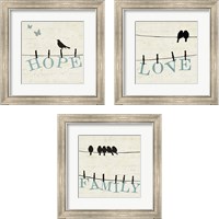 Framed Bird Talk 3 Piece Framed Art Print Set