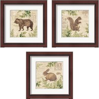 Framed 'Woodland Trail 3 Piece Framed Art Print Set' border=