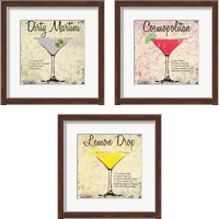 Framed 'Cocktail 3 Piece Framed Art Print Set' border=