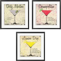 Framed Cocktail 3 Piece Framed Art Print Set