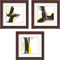 Framed Black and Yellow 3 Piece Framed Art Print Set