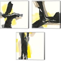 Framed Black and Yellow 3 Piece Canvas Print Set