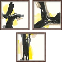 Framed Black and Yellow 3 Piece Framed Art Print Set
