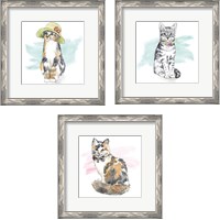 Framed 'Fancy Cats 3 Piece Framed Art Print Set' border=