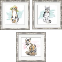 Framed 'Fancy Cats 3 Piece Framed Art Print Set' border=