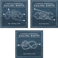 Framed Vintage Sailing Knots 3 Piece Art Print Set