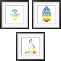 Framed 'Yoga 3 Piece Framed Art Print Set' border=