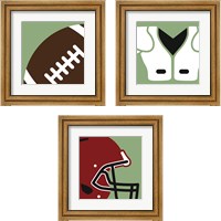 Framed Football Close-Ups 3 Piece Framed Art Print Set