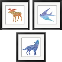 Framed Ombre Animal 3 Piece Framed Art Print Set