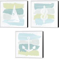 Framed 'Seaside Swatch 3 Piece Canvas Print Set' border=