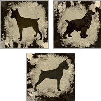 Framed 'Black Dog 3 Piece Art Print Set' border=