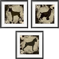 Framed 'Black Dog 3 Piece Framed Art Print Set' border=