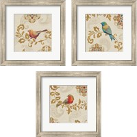 Framed 'Bird Rainbow 3 Piece Framed Art Print Set' border=