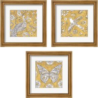 Framed 'Color My World Gold 3 Piece Framed Art Print Set' border=