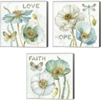 Framed My Greenhouse Flowers Faith, Hope & Love 3 Piece Canvas Print Set