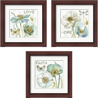 Framed 'My Greenhouse Flowers Faith, Hope & Love 3 Piece Framed Art Print Set' border=