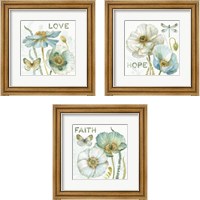 Framed 'My Greenhouse Flowers Faith, Hope & Love 3 Piece Framed Art Print Set' border=