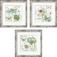 Framed 'My Greenhouse Flowers Faith, Hope & Love 3 Piece Framed Art Print Set' border=