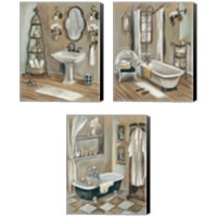 Framed 'Vintage Bathroom 3 Piece Canvas Print Set' border=