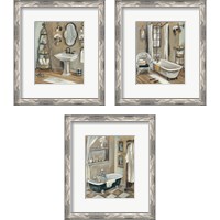 Framed Vintage Bathroom 3 Piece Framed Art Print Set