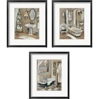 Framed Vintage Bathroom 3 Piece Framed Art Print Set
